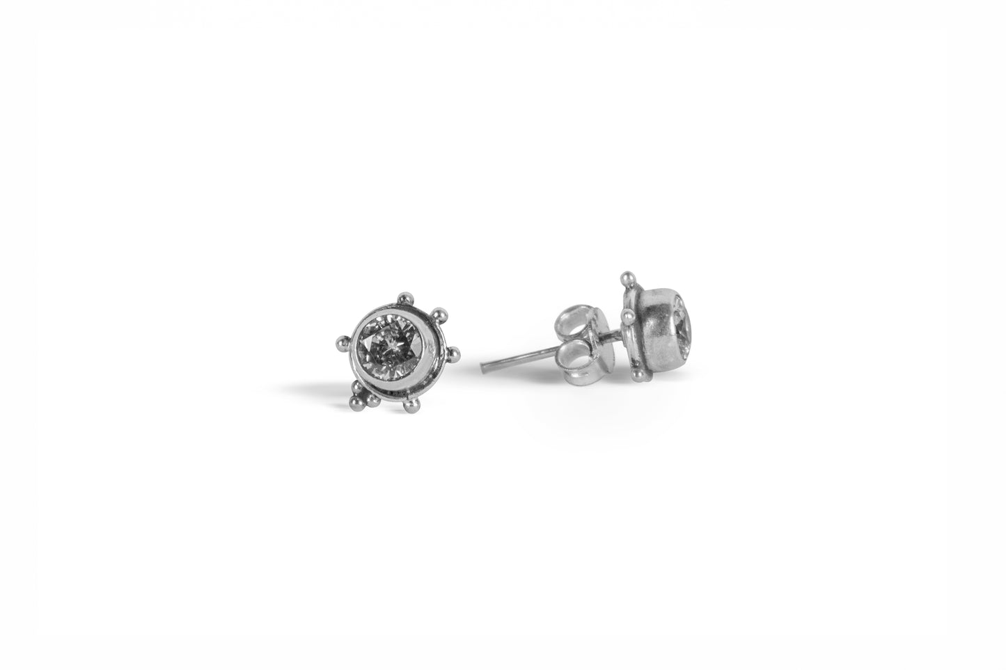 Silver Diamond Studs