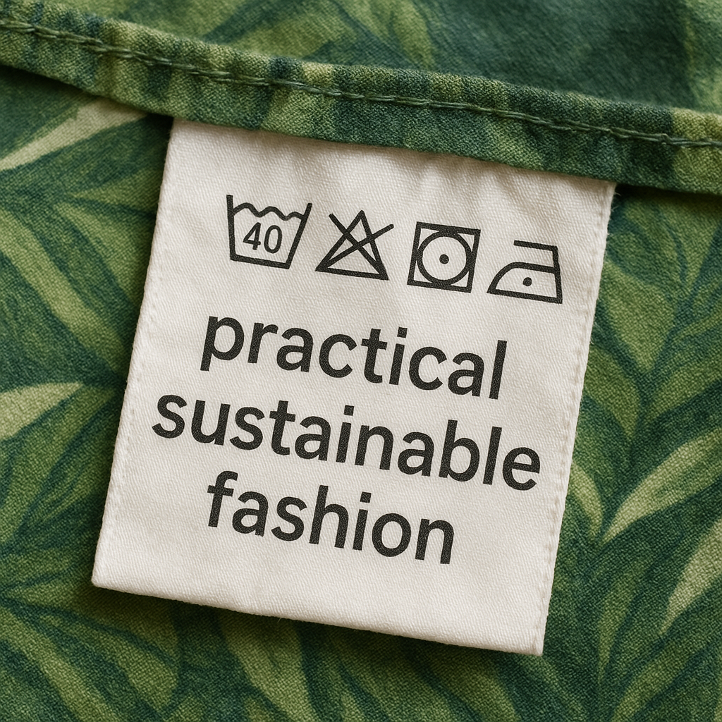 Minimal sustainable wardrobe with neutral-toned clothing on hangers — representing MOH’s “From Workshops to Wardrobes” approach to practical sustainability.