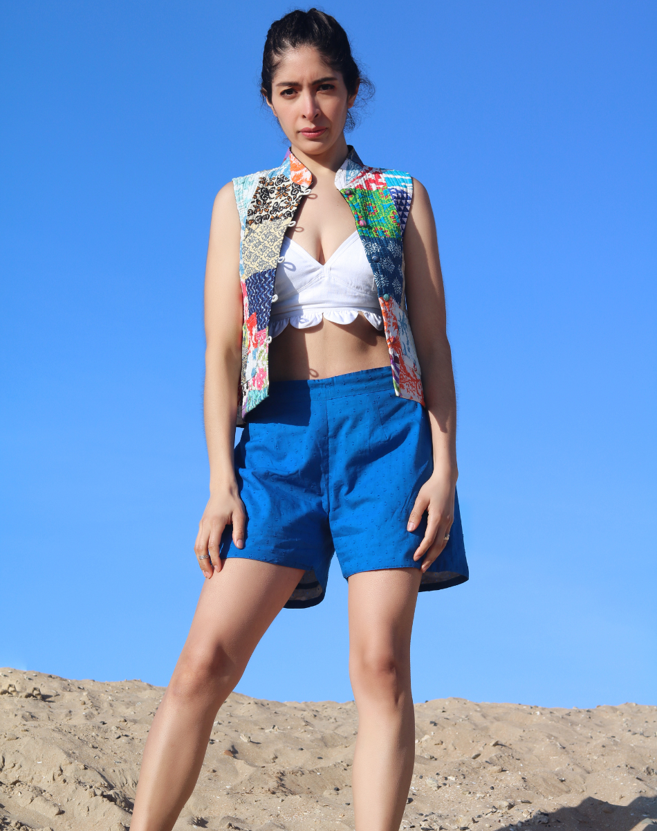 Reversible patch work jacket