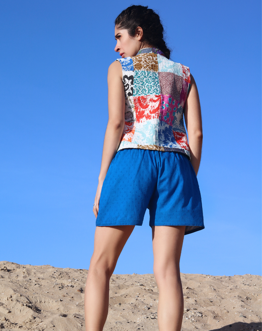 Reversible patch work jacket