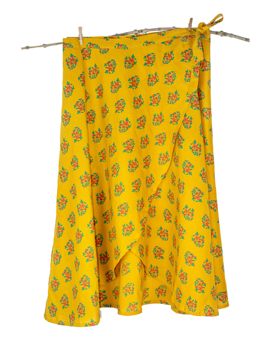 Upcycled Cotton Wrap Around Skirt