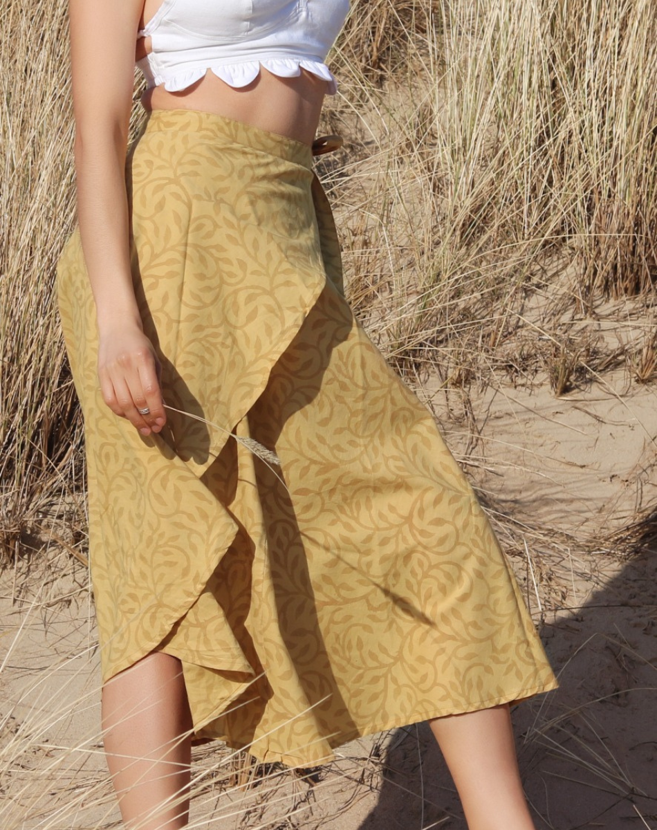 Anar Wrap Around Printed Skirt  (100% Natural Colors)