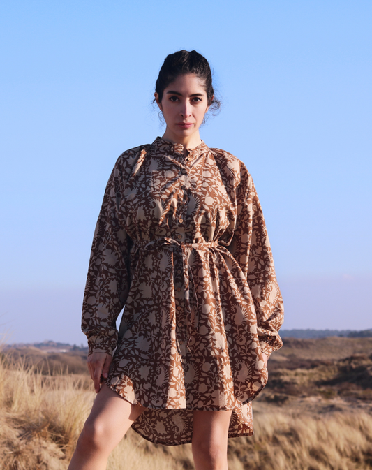 Kesula Kashish Printed Shirt Dress  (100% Natural Colors)