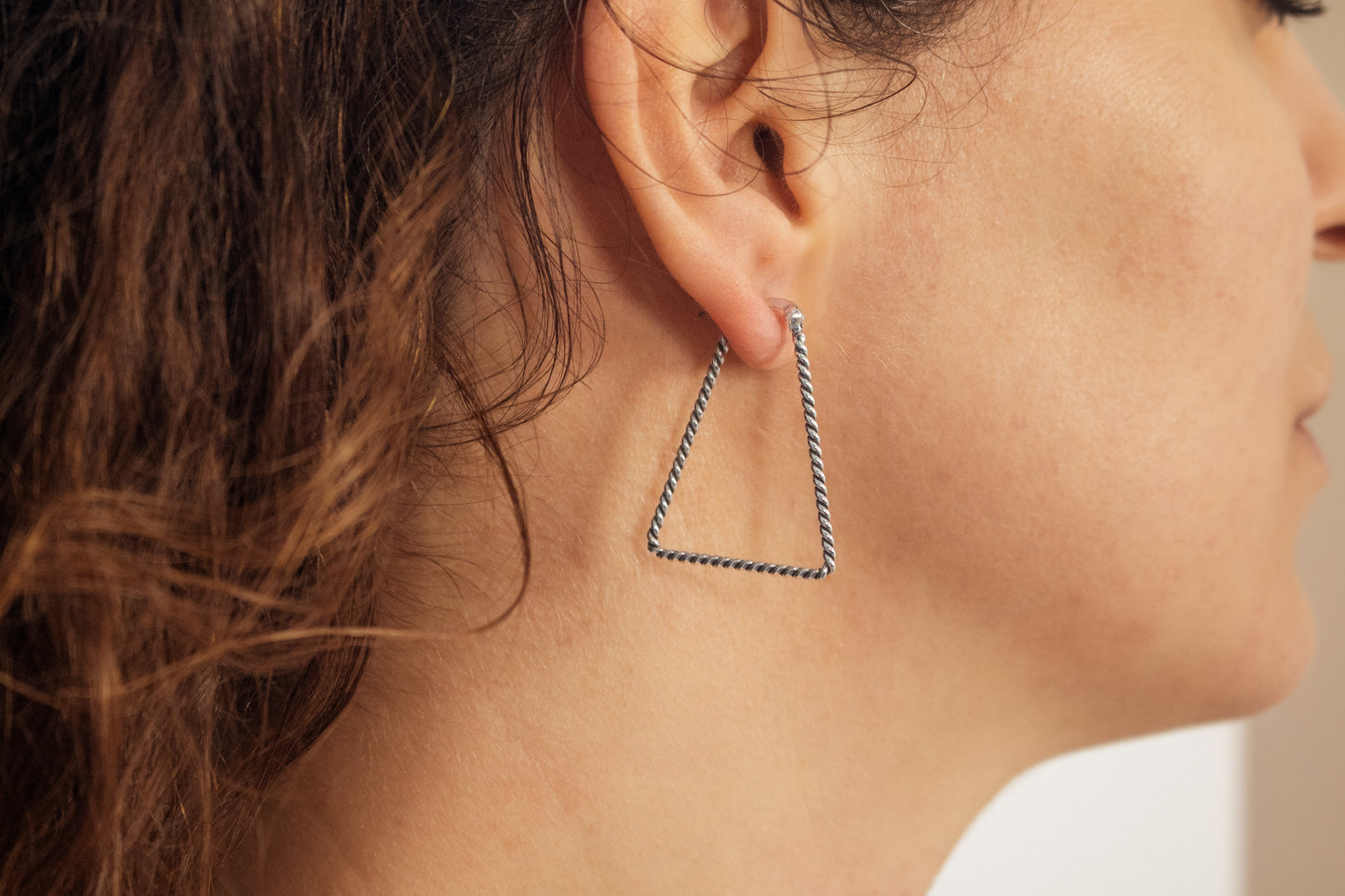 Silver Triangle Earrings