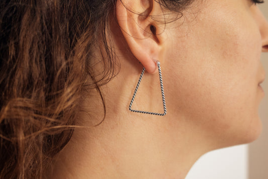 Silver Triangle Earrings