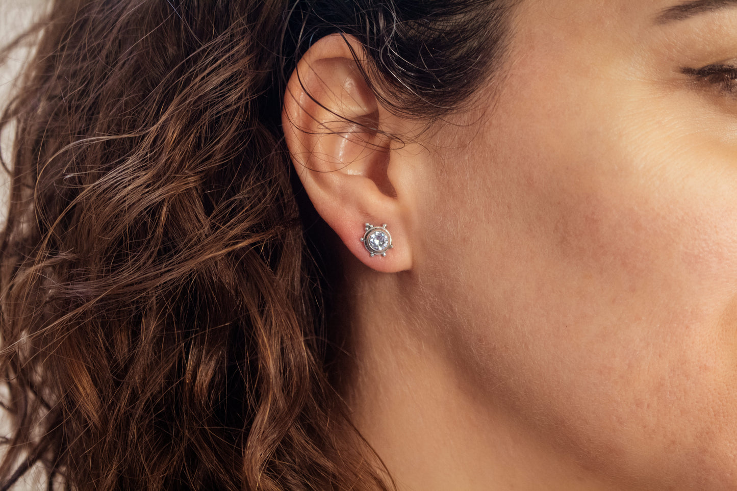 Silver Diamond Studs