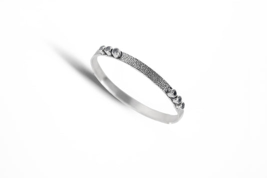Silver Bangle with Diamonds