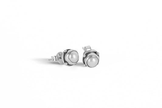 Silver Pearl Studs