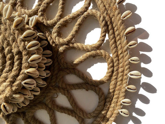 Hand made jute & cowrie placemat